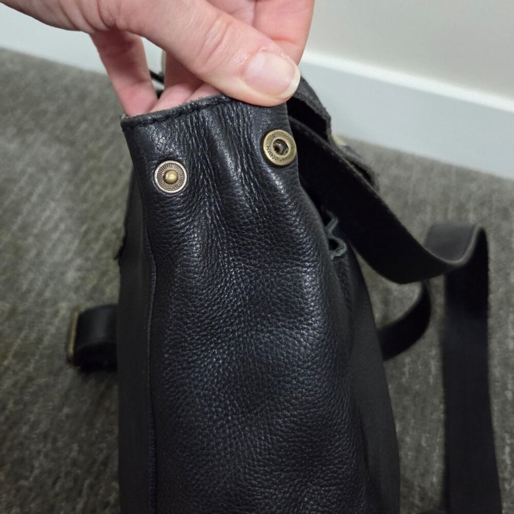 American Leather Co Black Leather Backpack Purse - Picture 10 of 16
